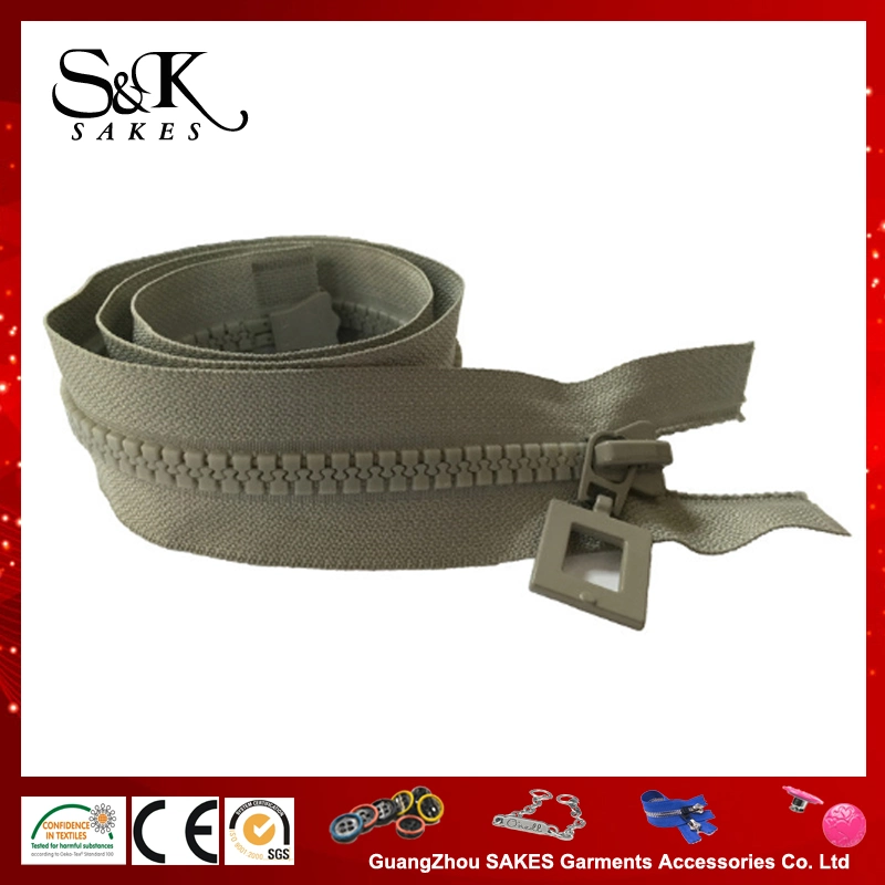 Customised 20# Large Size Plastic Zipper Vislon Zipper with Fancy Slider