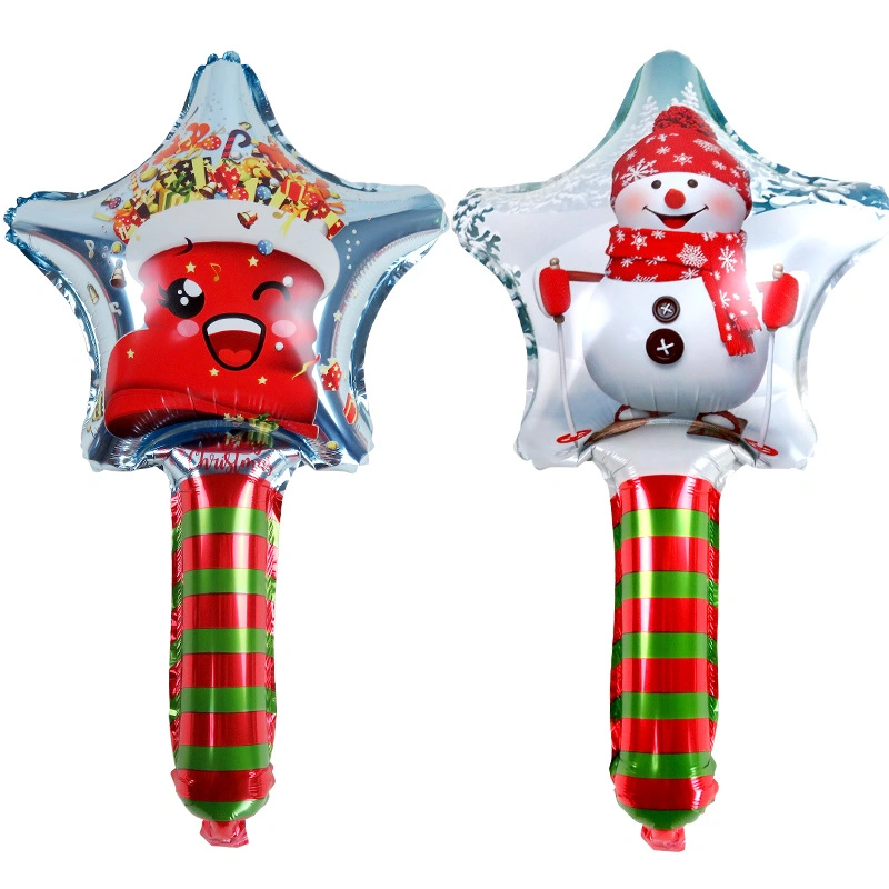 Xmas Party Decoration Supplies Christmas Snowman Cane Foil Balloons for Xmas Photo Backdrop