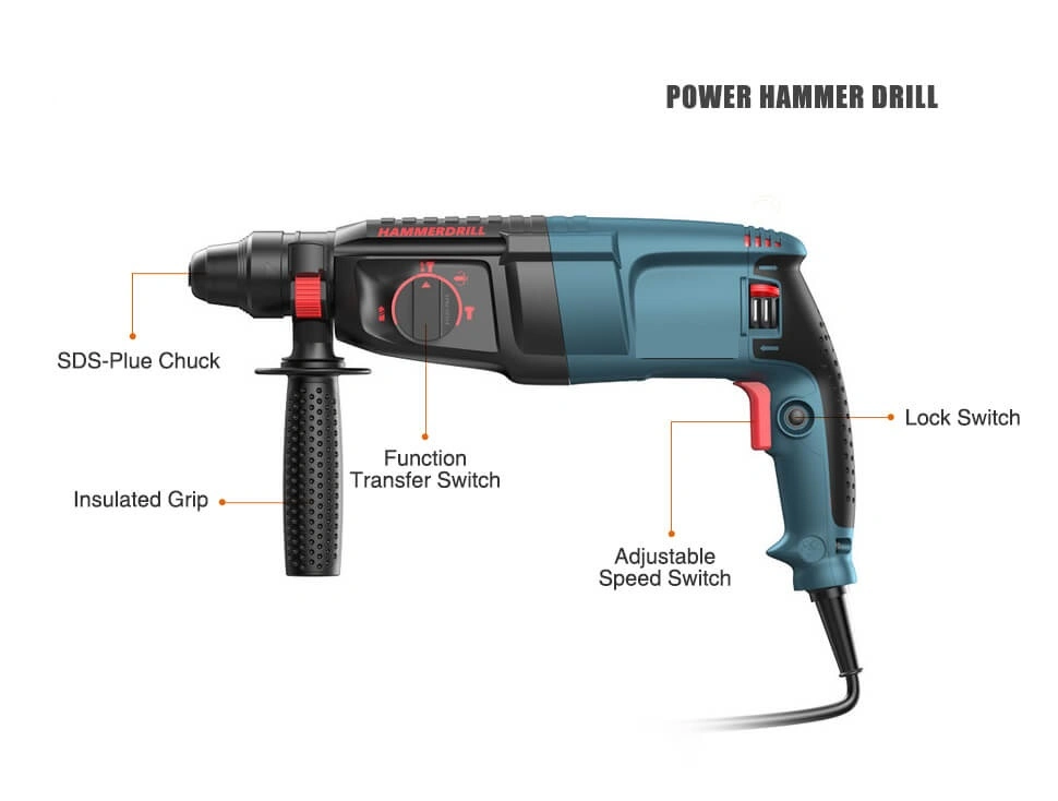 High quality/High cost performance Hot Model 800W 26mm Electric Hammer Drill Rotary Hammer Power Professional Rotary Hammer