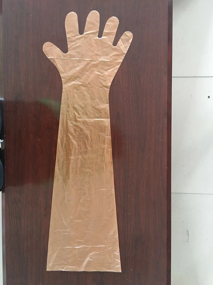 Los guantes desechables desechables de manga larga y mangas de brazo largo