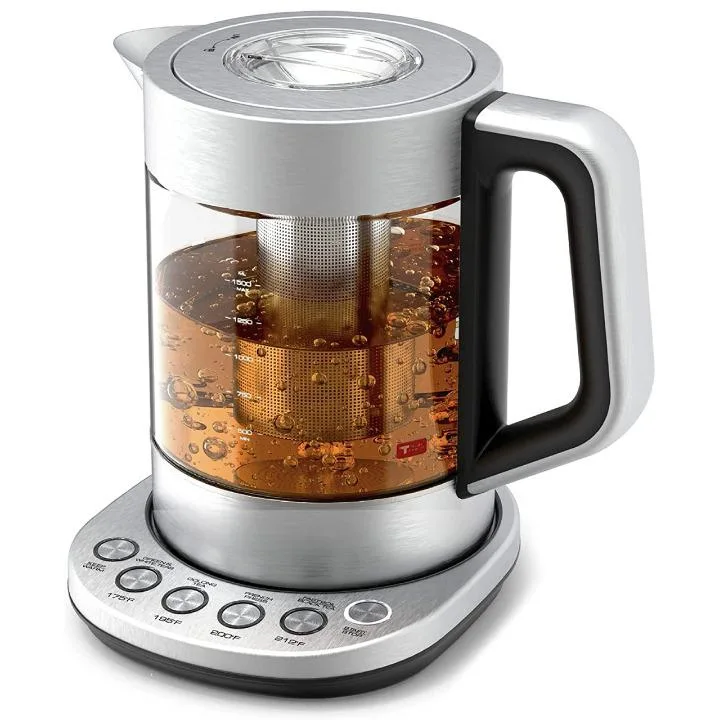 Hot Sale Tea Infuser and Automatic Temperature Control Electric Glass Kettle
