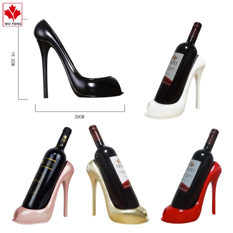 Wholesale Wedding Party Home Decor Resin High Heeled Shoes Statue Wine Bottle Holder for Hotel Decoration