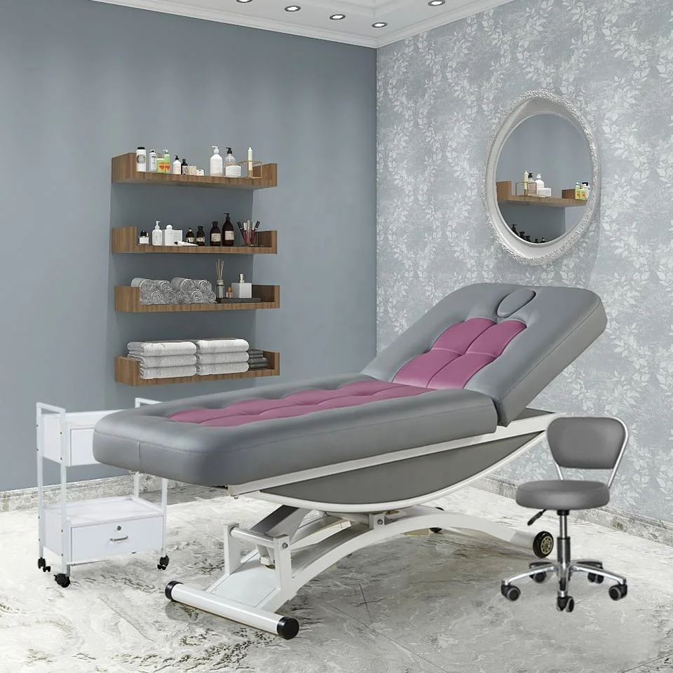 Tratamiento de spa terapia regulable plegable de 3 salón de belleza tatuaje ligero de madera maciza mesa camilla Facial