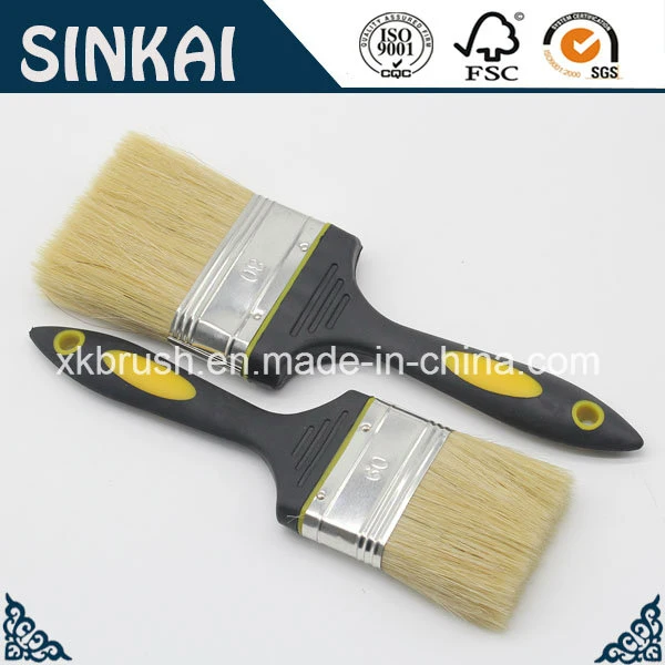 Rubber Plastic Painting Brush with White Bristle