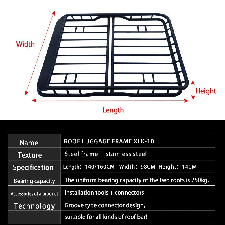 Metal Rack Universal Cargo Roof Rack Auto 4X4 Accessories