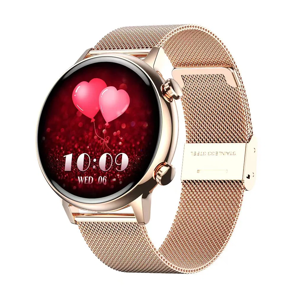 2023 Fashion 1.1inch Amoled Ladies Smartwatch Bt Call IP68 Waterproof Sleeping Tracking Wristband Smart Watch for Women