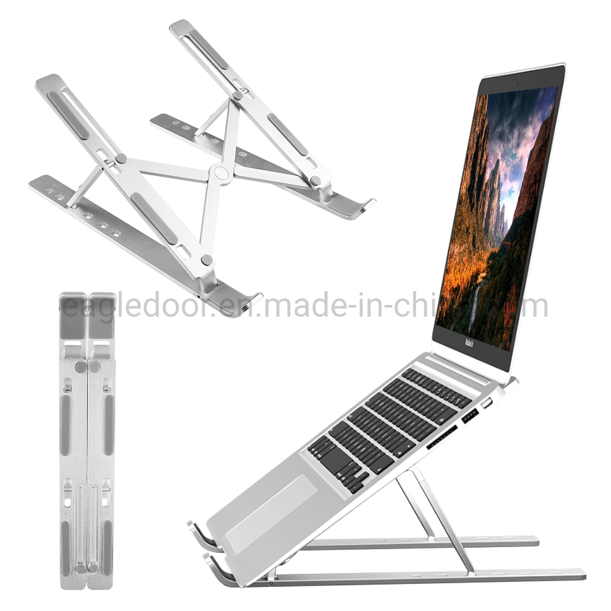 Wholesale Invisible Foldable Portable Aluminum Vertical Adjustable Laptop Stand