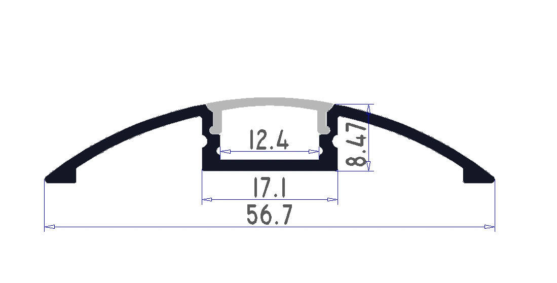 Hot Sale Aluminium Extrusion Surface Mounted LED Aluminum Profile for Cabinet or Ceiling Lighting