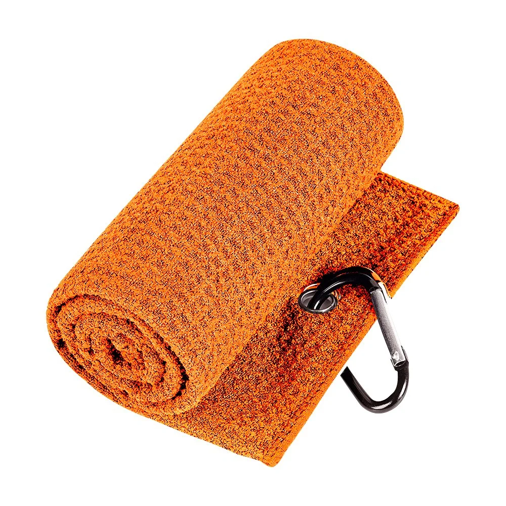 Microfiber Polyester Absorbent Quick Dry Golf Towel Waffle Weave Towels with Aluminum Carabiner