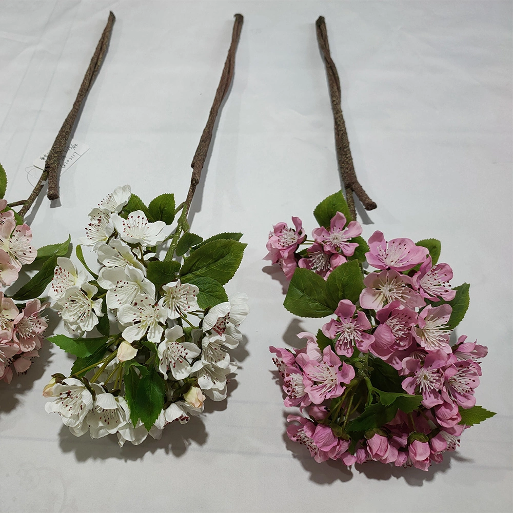 Wedding Silk Spray Flower Wholesale/Supplier Artificial Apple Blossom Flower for Home Decoration