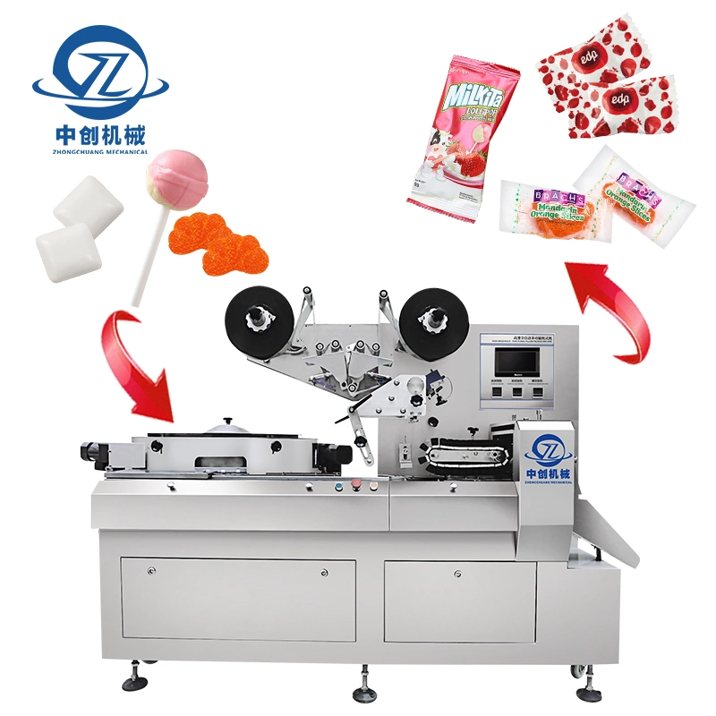 Zhongchuang Machinery Automatic Sugar Chewing Gum Hard Gummy Candy Lollipop Sweets Packing Machine