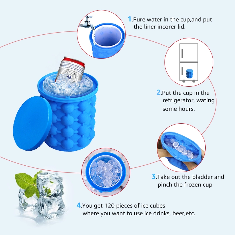 Magic Cube de glace en silicone Maker Genie révolutionnaire, le gain de place de la glace cube de glace en silicone Maker Genie Dropship d'outils de cuisine