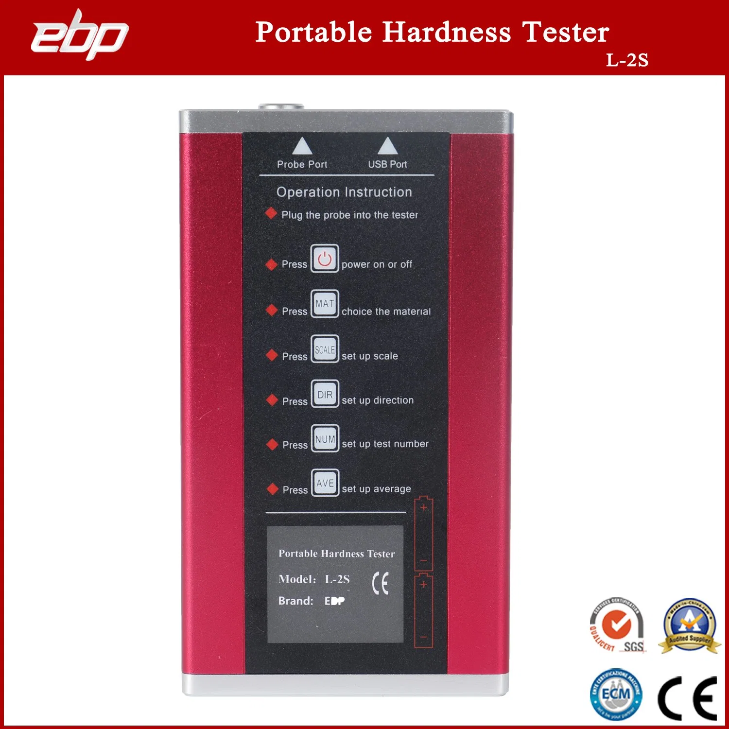 Aluminum Portable Digital Rebound Leeb Durometer with Blocks