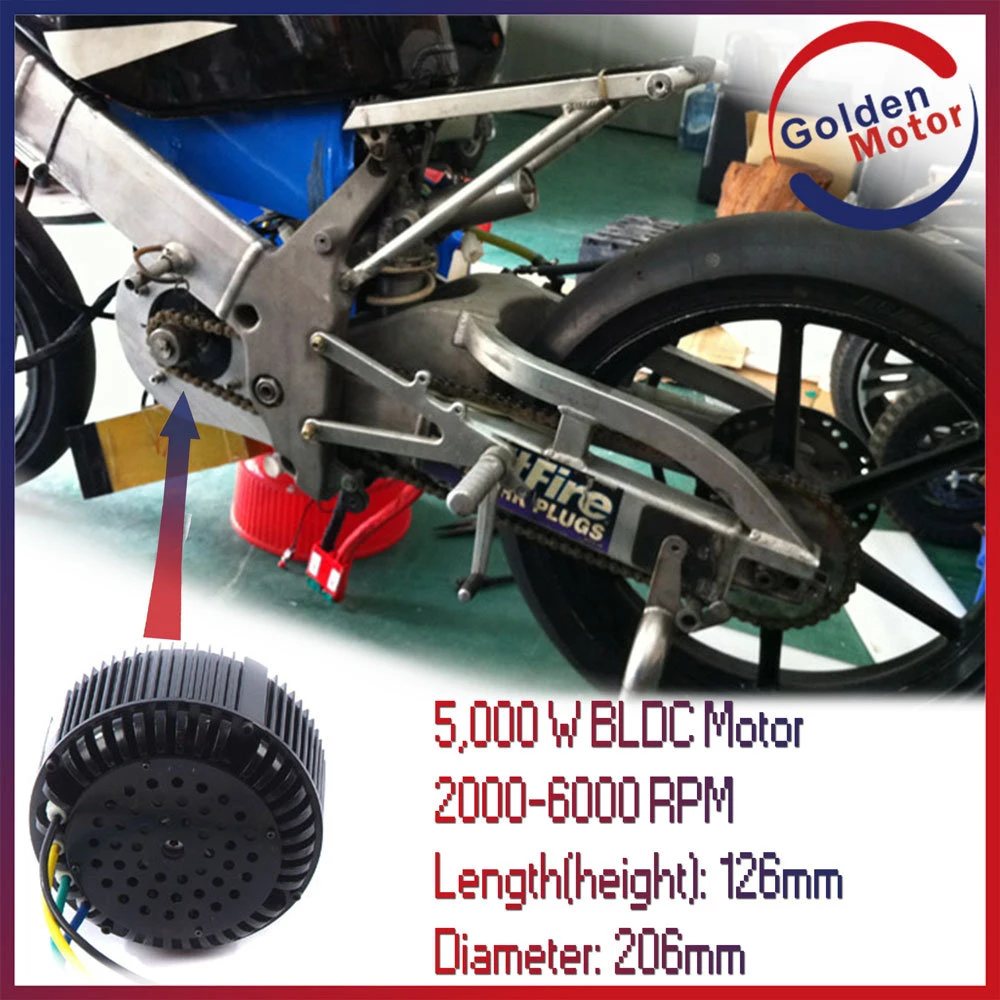 Golden Motor 48V 72V 5KW Brushless Motor with the VEC300 controller for Electric Scooter