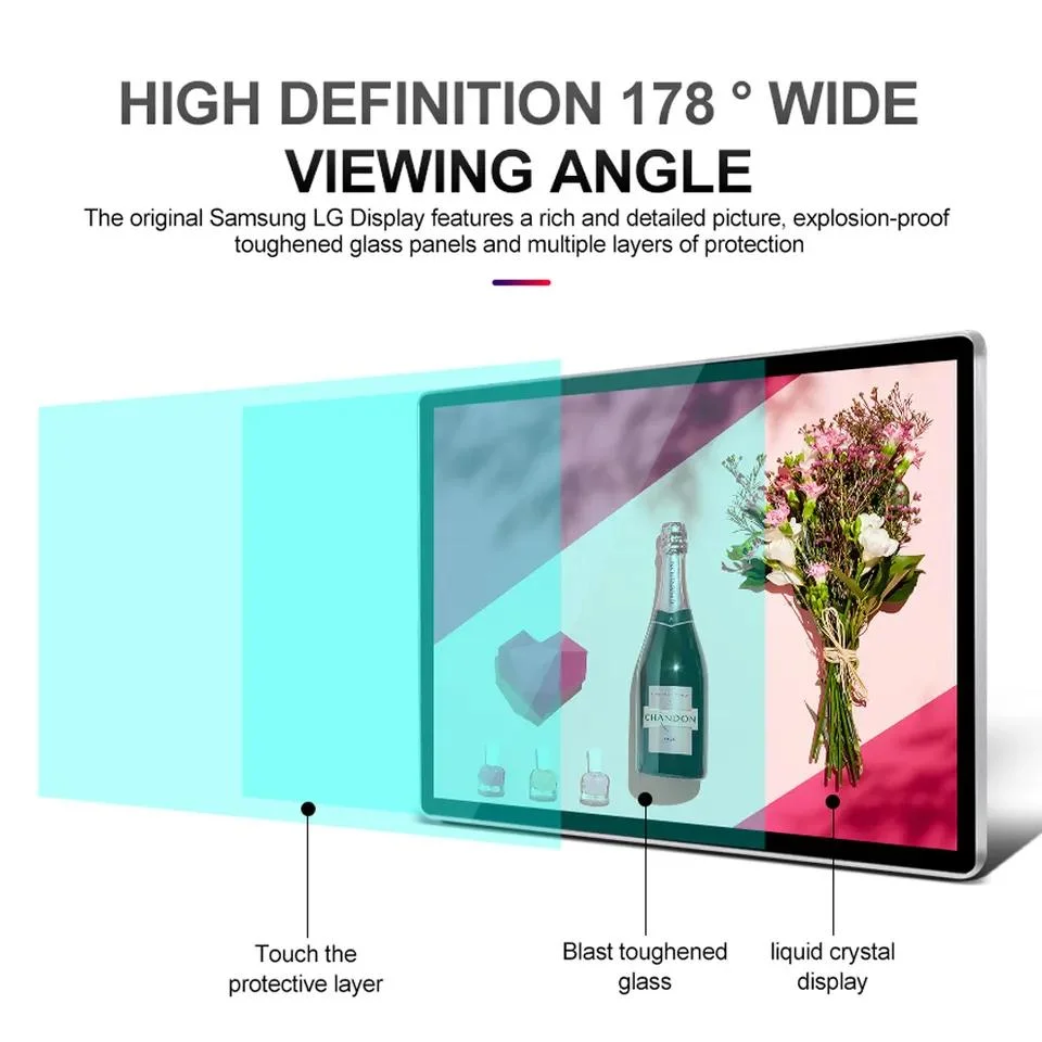 LCD Digital Signage Factory Direct 43/55 Inch Highlight Indoor/Outdoor Wall Mounted Display with Dual OS for Advertising