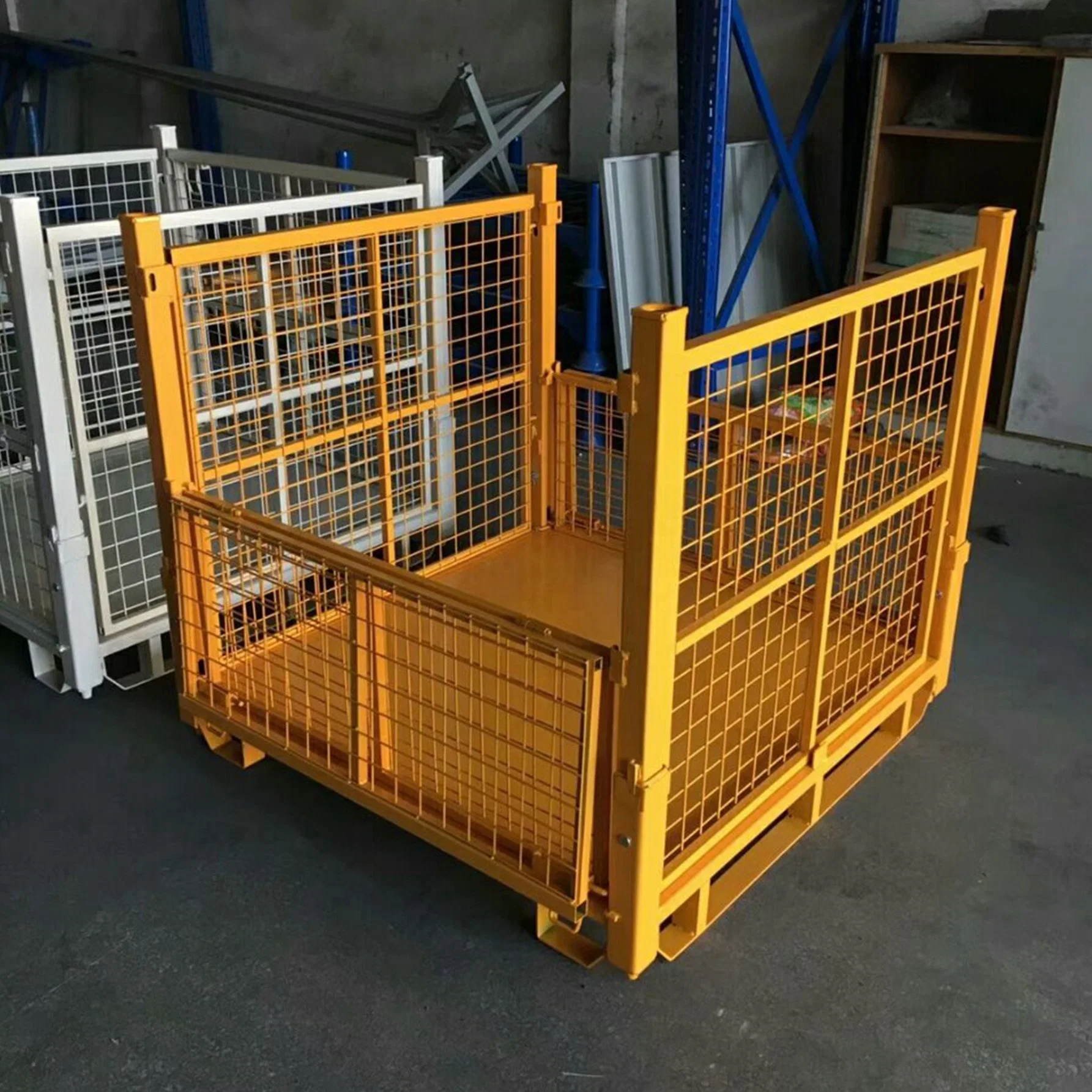 L'ODM Heavy Duty Powder-Coated d'entrepôt de stockage de palettes métalliques empilables cage en acier soudé