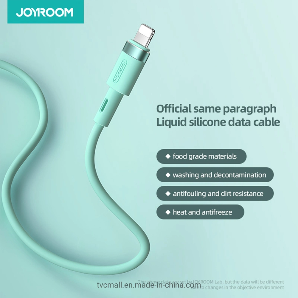 Joyroom Mobile аксессуары для телефонов 1,2 м, жидкий силиконовый USB-кабель для подключения Lightning Кабель для зарядки Data Sync — фиолетовый