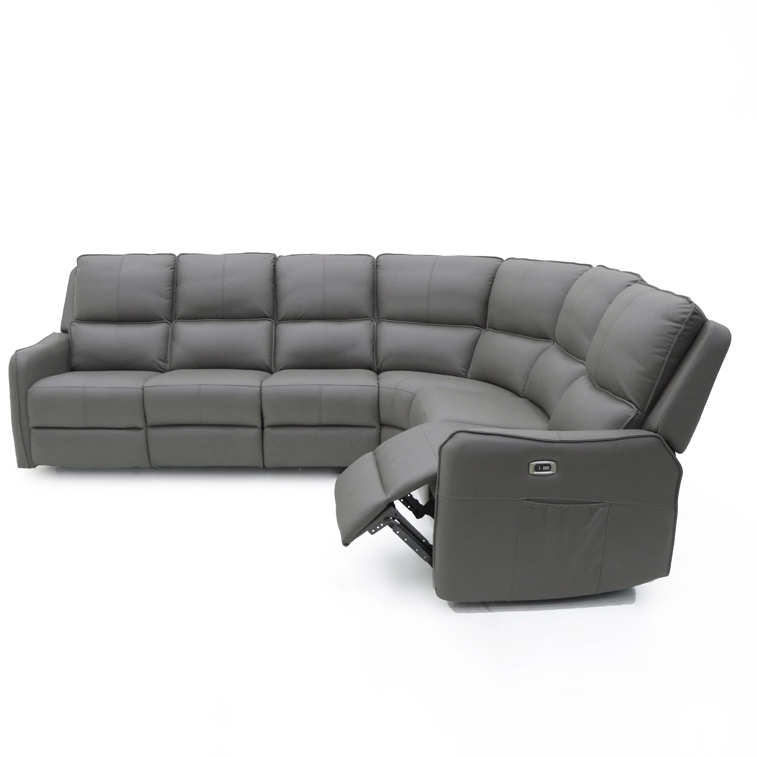 Geeksofa Modern Design Technology Fabric Manual Corner Sectional Recliner Living Room Sofa Set Motion Reclinable with Massage