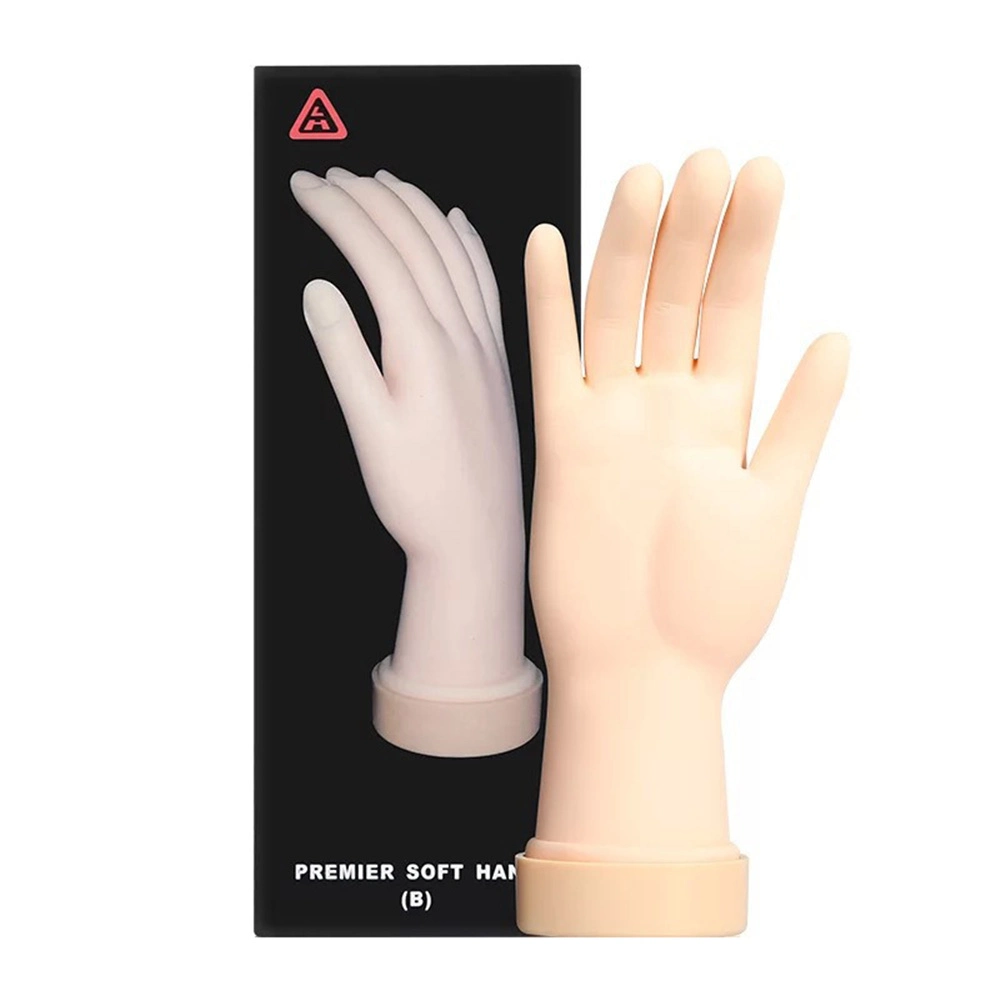 Hot Sale Nail Art Silicone Artifical Practice Hand Mannequin Hand for Nail Art DIY Print Practice Tool