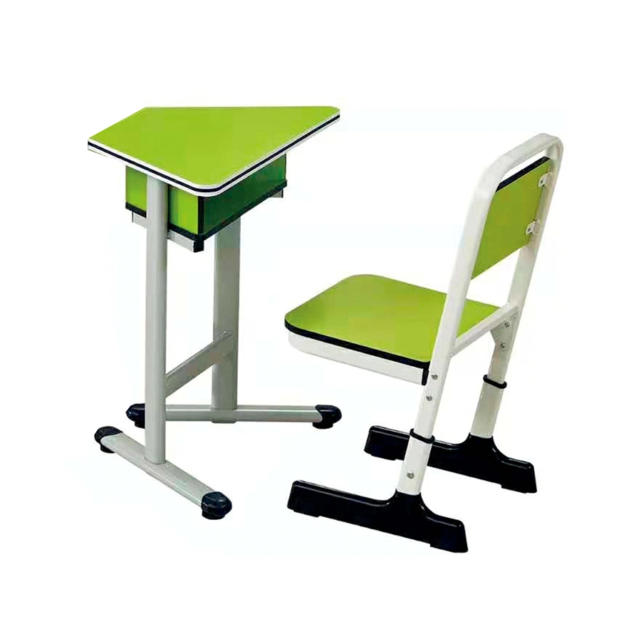 Irregular Table Top Plastic Metal School Classroom Desk with Chair for Student