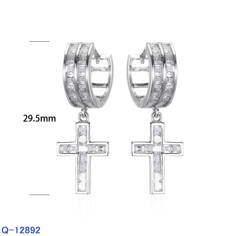 Großhandel/Lieferant Neues Design 925 Sterling Silber Schmuck Dangle Drop Cubic Zirkonia Stein Ohrringe für Frauen