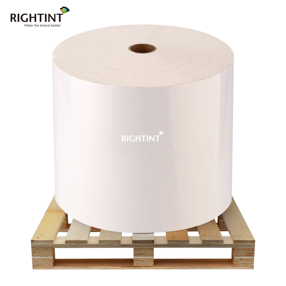 strong adhesive Flexographic Printing Rightint sticker paper label jumbo roll