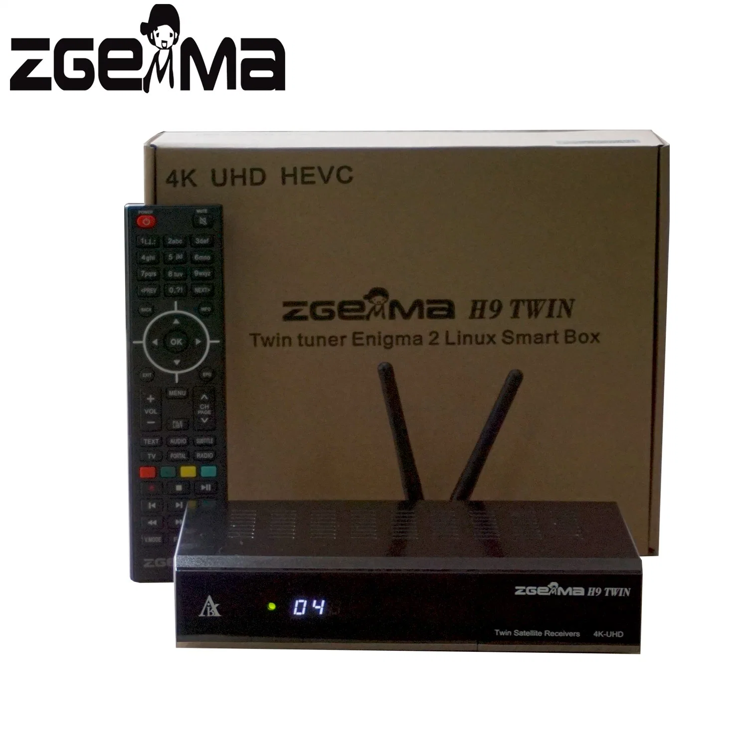 Zgemma H9 Twin with 2*Ci+ 2*DVB-S2X Twin Tuner 4K Ultra HD Satellite Receiver with WiFi