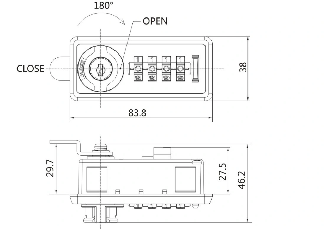 9528 Caja armario armario de la cerradura de combinación restablecer a cero automático