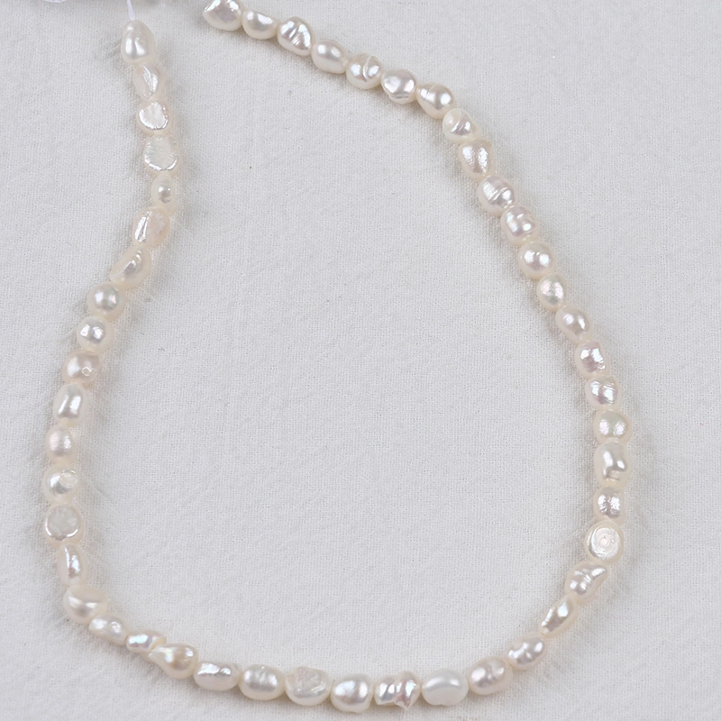 6-7mm Barock Süßwasser Perle Strand Mode Perlen Ketten Schmuck Erstellen