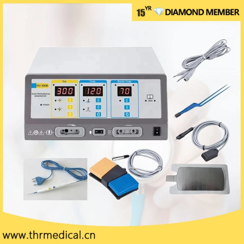 CE Approved Electrosurgical Unit Electrocautery Machine Bipolar Monopolar Electrosurgical Generator (THR-HV300B)