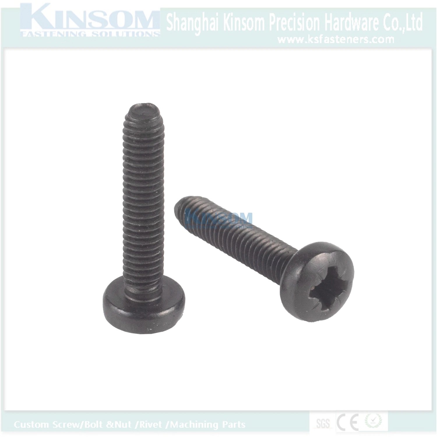 Stainless Steel316 Pan Head Phillips Flange Machine Screw Black Zinc Coating