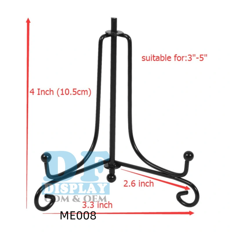 Plate Stands for Display, Plate Holder Display Stand Set, Black Metal Wire Picture Frame Stand Easel for Decorative Platter, Photos and Table Arts Plastic