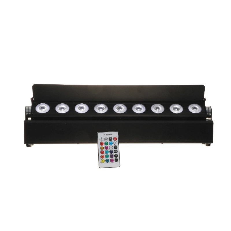 9*18W UV RGBWA 6dans1 alimenté par batterie LED DMX sans fil Bar de la rondelle de paroi