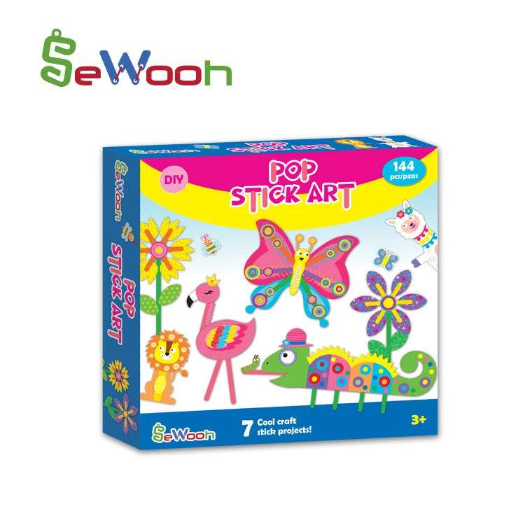 Kit d'artisanat de bricolage de jeu éducatif papier Pop Stick Arts pour Peinture pour enfants
