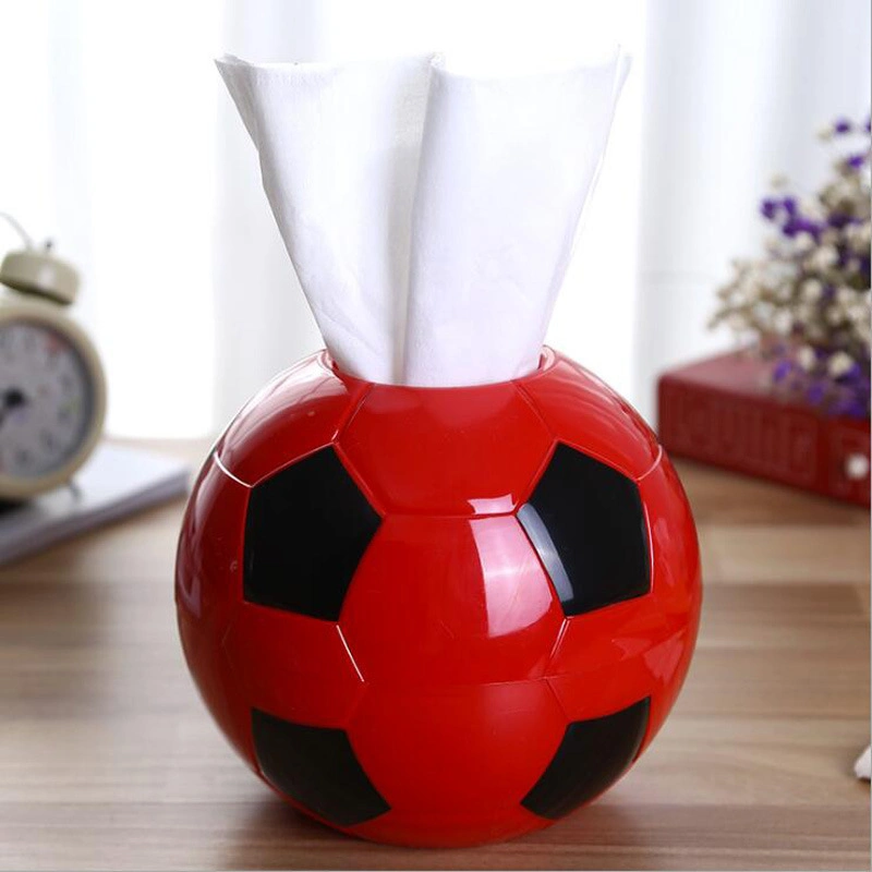 Tissue Holder Creative Runde Fußball-Form Rolle Tissue Holder Papier Pumping Box Tissue Box Papiertopf für Home Office Auto Wbb11988