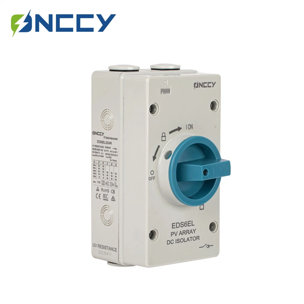 4p 1200VDC 32A Photovoltaic DC Insulated IP66 Waterproof Isolator Switch for Solar Powered RV