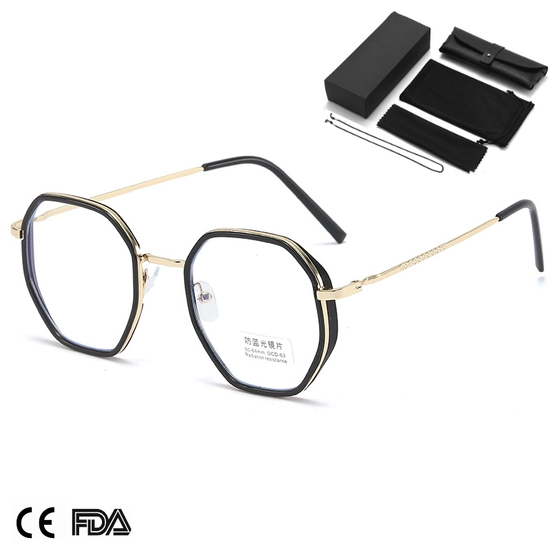 Wholesale Fashion Artistic Retro Large Frame Men Women Anti Blue Light Glasses