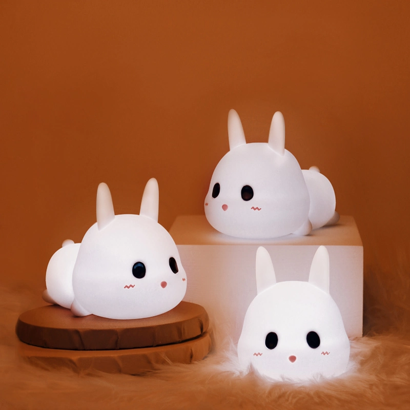 Touch Changing LED with Cute Bunny Rabbit Silicone Night Light