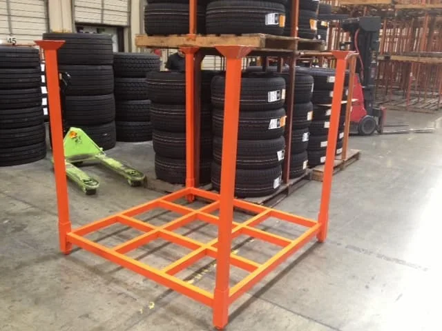 Storage OEM ODM Heavy Duty Durable Warehouse Collapsible Stacking Steel Metal Truck Tyre Storage Foldable Stackable Tire Racks