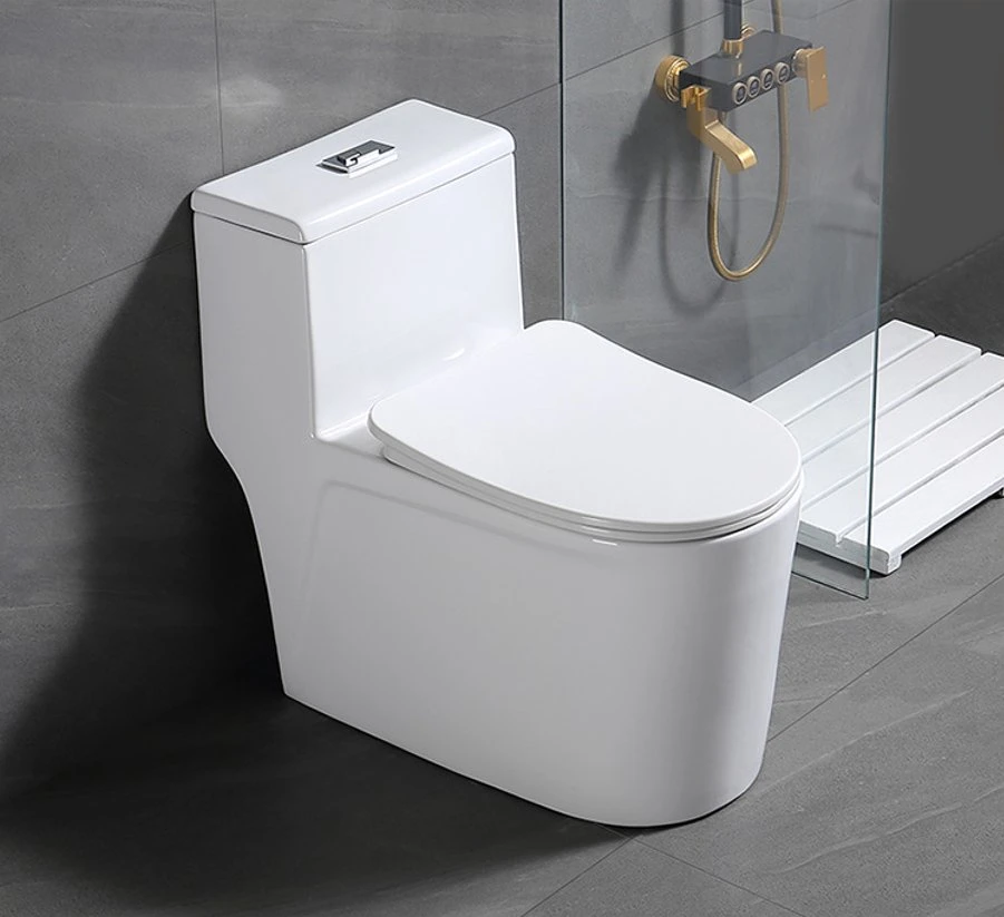 Water Saving One Piece Siphonic Toilet with Slow Down Seat Cover