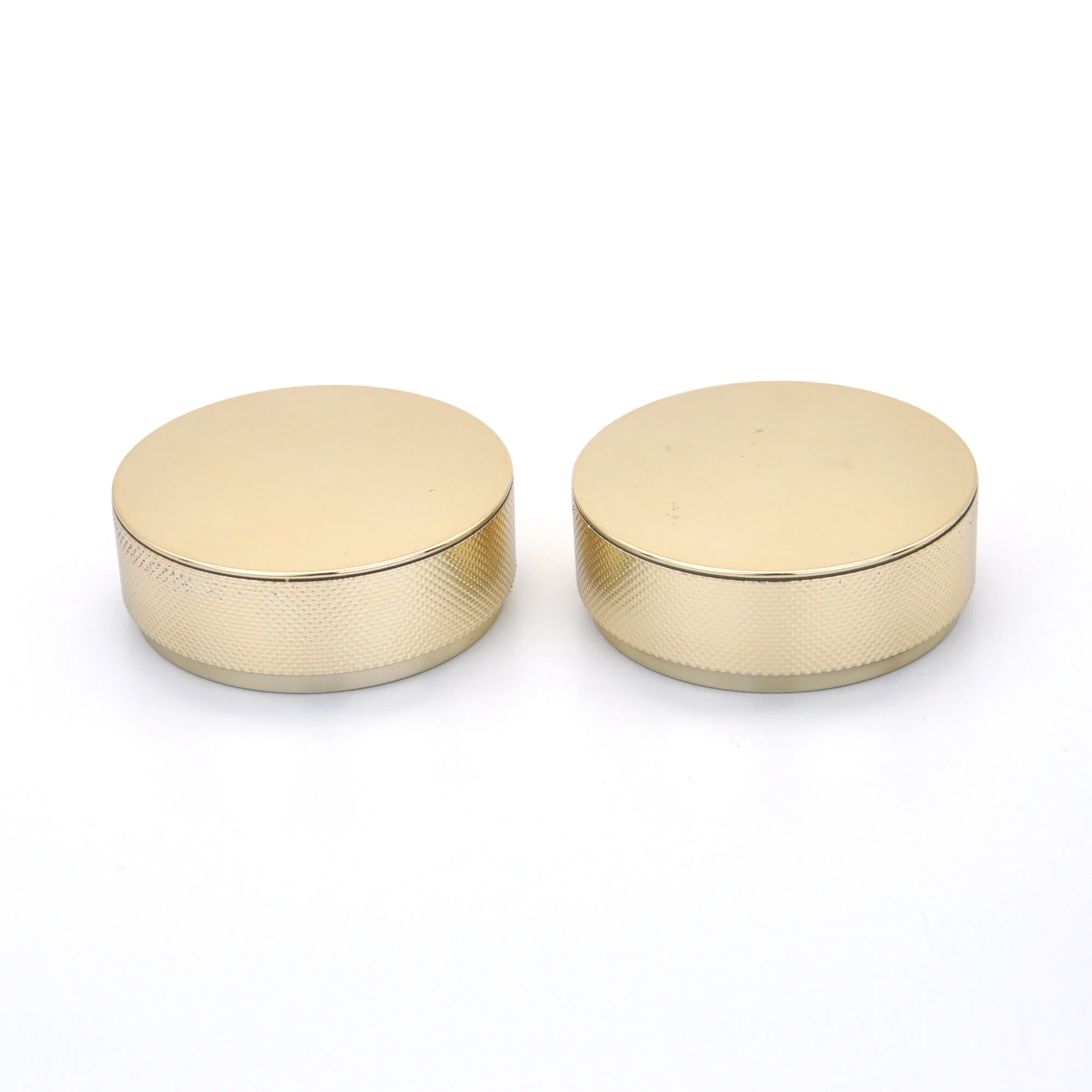 Tapones de rosca de aluminio de la jarra cosmética 28mm 50mm Oro de la jarra cosmética Tapón de rosca de plástico redondo