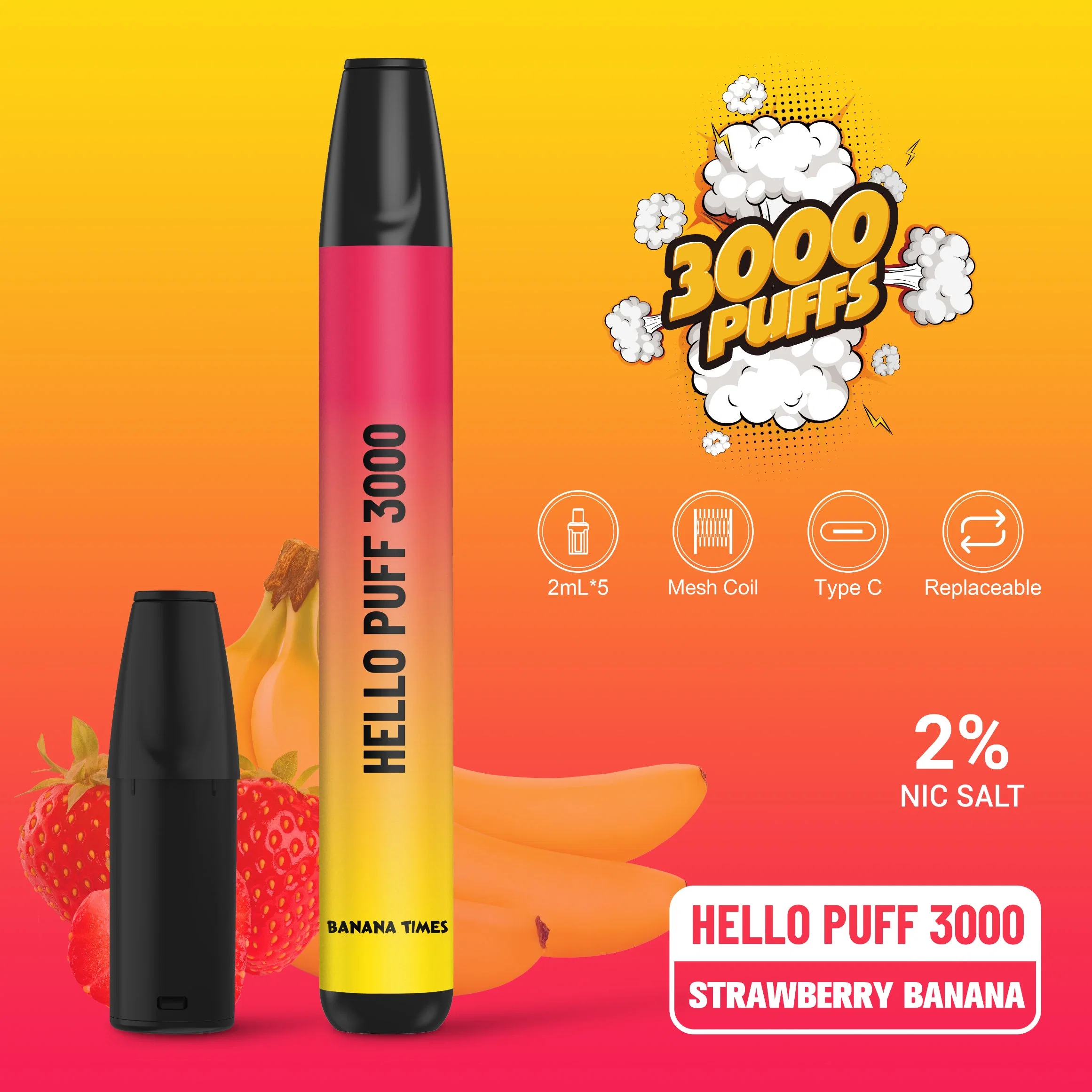 2000 Puffs 3000 Puff E Cig Vape Shop Best Disposable/Chargeable Mini Shenzhen Distributor Price Poland Electronic Nicotine Electric Cigarettes Wholesale/Supplier E Cigarette