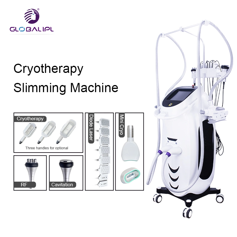 4 Equipo de manejo de crioterapia para eliminación de grasa corporal y adelgazamiento de cuerpo mediante criolipólisis.