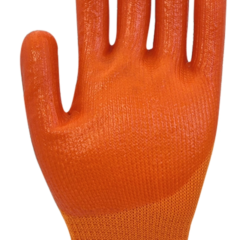 Acrylic Polyester Knitted Terry Liner Winter Latex Glove for Outdoor Work