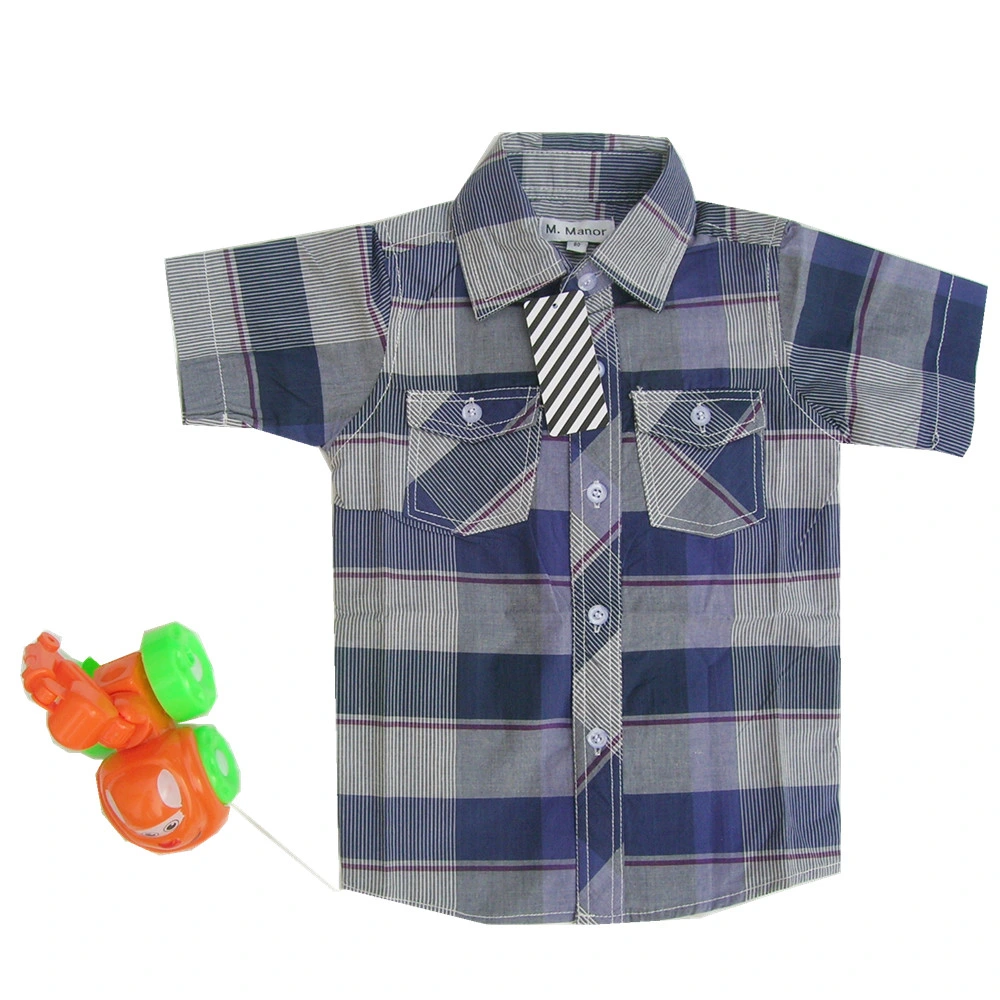 Sommer Mode 100% Baumwolle Jungen gewebte Shirts, Kinderkleidung