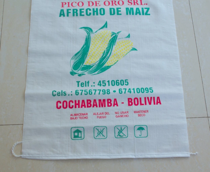 Saco de arroz 25 kg 50 kg sacos de embalagem de cimento para areia de plástico Poly Sacos de polipropileno novos e não utilizados para fertilizantes químicos PP entrançados Saco