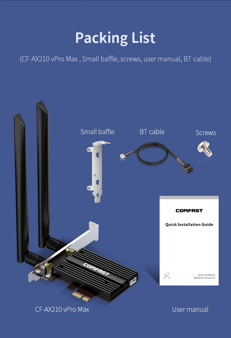 Comfast Pcie беспроводной сети WiFi карты WiFi Bluetooth5.26e 5374Мбит/с карты WiFi 2,4 5.8GHz 6Ггц беспроводного сетевого адаптера плата беспроводной сети