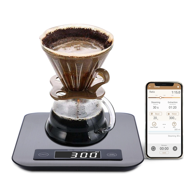 5 Kg Stainless Steel Platform Digital Waterproof Multifunction Smart APP Kitchen Coffee Scale