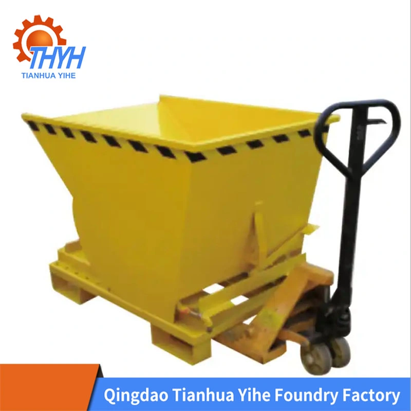 1.8m Self Dumping Trash Hopper Self Tipping Bins Manufacturing Plant Construction Works Spare Parts Fork Lift Tipping Tipper Bin