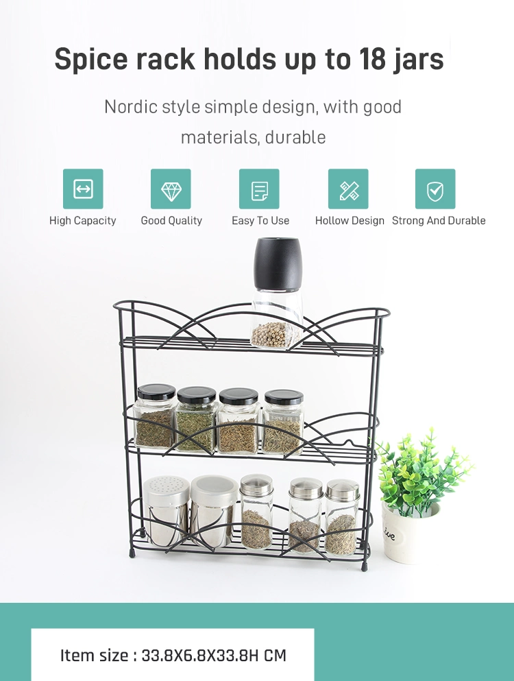 Chrome Plating 4-Tier Metal Wire Spice Rack